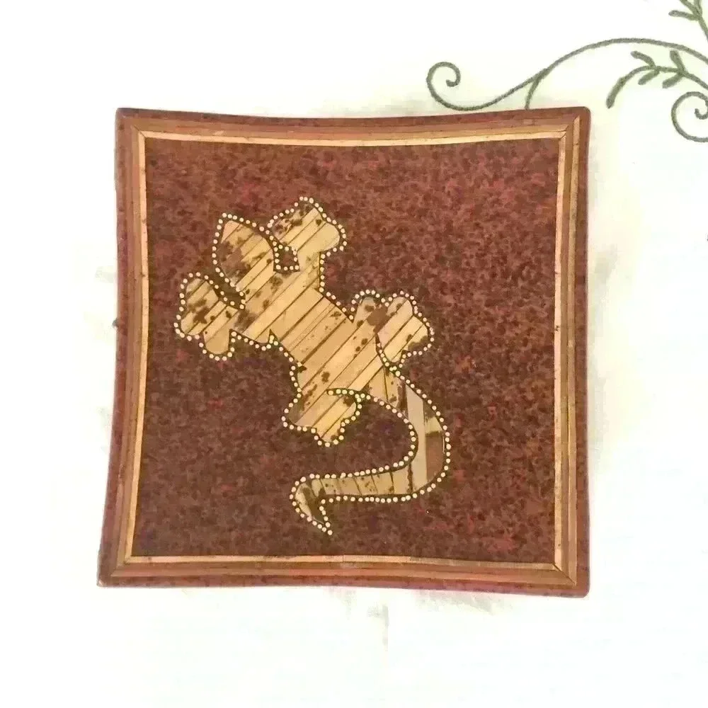 VTG bearded dragon alligator lizard etc southwest trinket dish